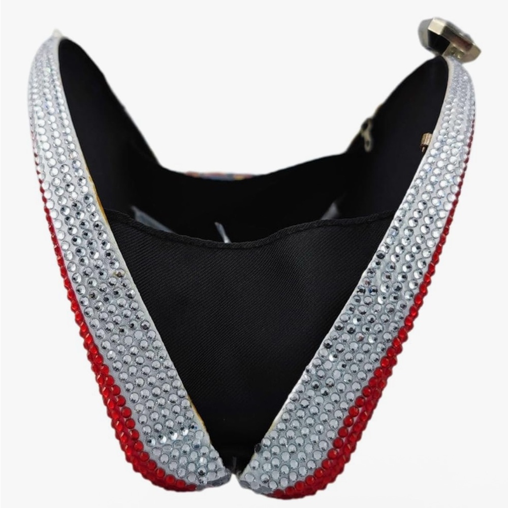 Women’s Rainbow Colorful Crystal Rhinestone Gem Clutch Purse Novelty Mini Bag - Picture 3 of 9